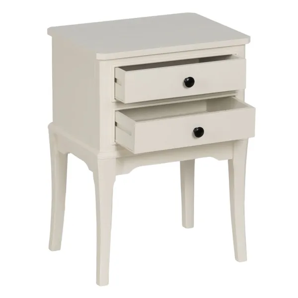 Ночной столик Белый древесина сосны Деревянный MDF 43 X 33 X 60 CM