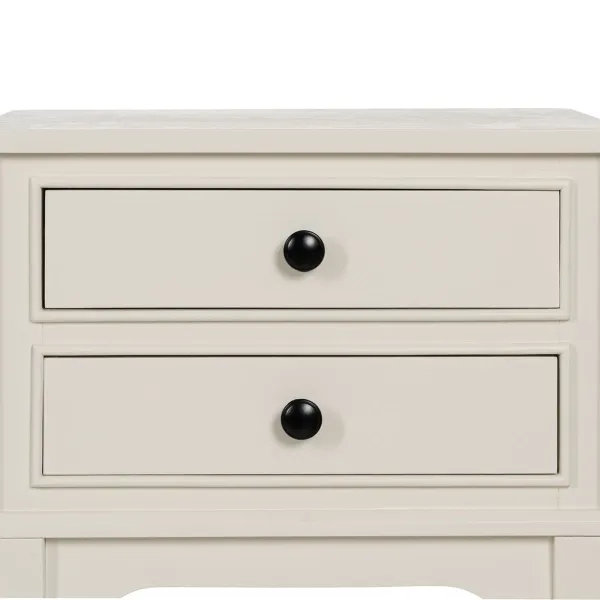 Ночной столик Белый древесина сосны Деревянный MDF 43 X 33 X 60 CM