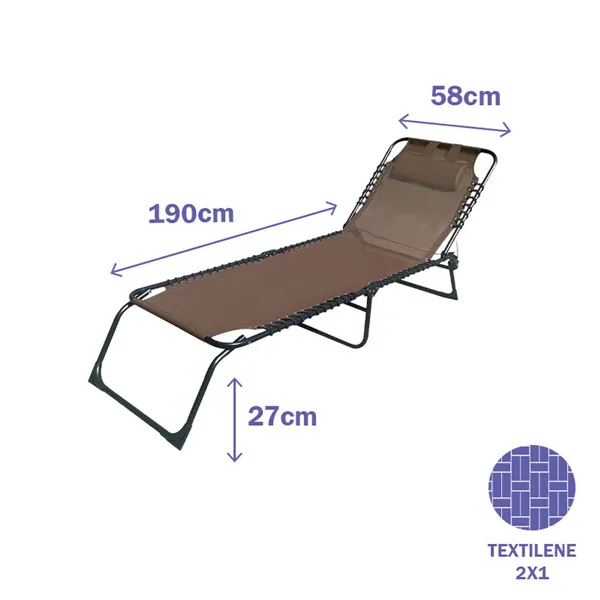 Sun-lounger Marbueno Brown 190 x 27 x 58 cm