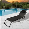 Sun-lounger Marbueno Black 190 x 27 x 58 cm Casual