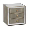 Nightstand CHLOE Golden Mirror Crystal MDF Wood 51 x 41 x 51 cm