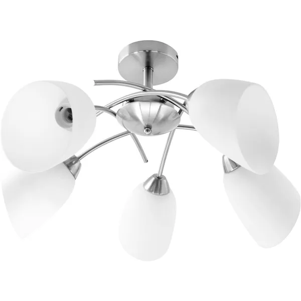 Ceiling Light Activejet NIKITA 5P Nikiel White nickel Metal Glass 200 W (1 Unit)