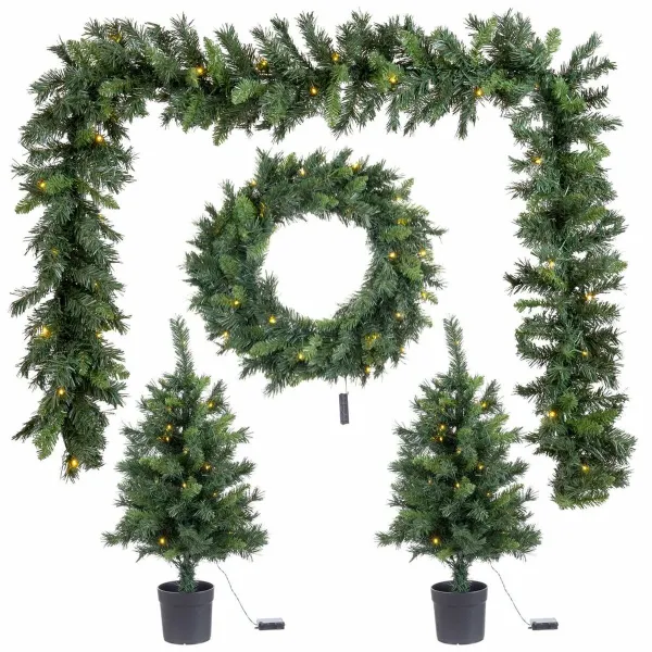 Joulupuu Vihreä PVC 80 x 50 x 18 cm (4 osaa)