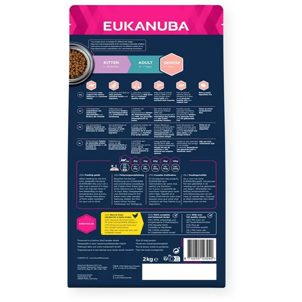 Cat food Eukanuba Senior Chicken Chicken 2 Kg