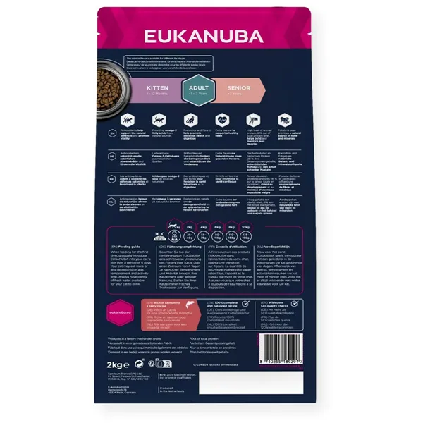 Cat food Eukanuba Grain Free Adult Salmon Fish 2 Kg