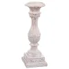 Candle Holder White Resin Christmas 10 x 10 x 29 cm