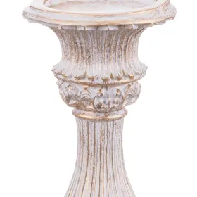 Candle Holder White Resin Christmas 10 x 10 x 29 cm