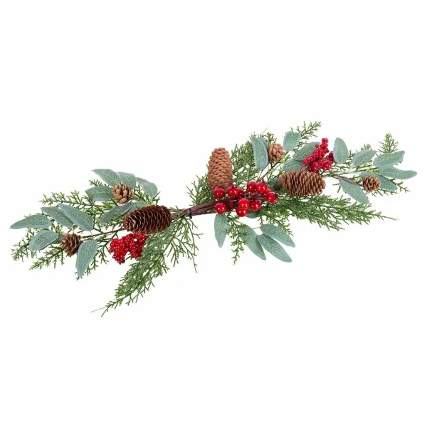 Новогоднее украшение Красный Зеленый Ананасы 60 x 20 x 15 cm