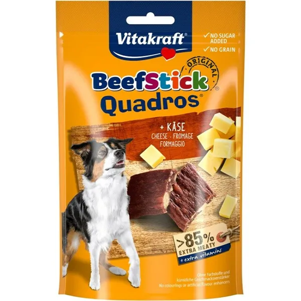 Dog Snack Vitakraft Beef Stick Quadros Cheese Pig 70 g