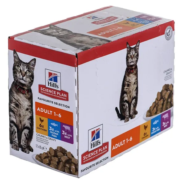 Cat food Hill's Feline Adult Multipack Classic Chicken Fish