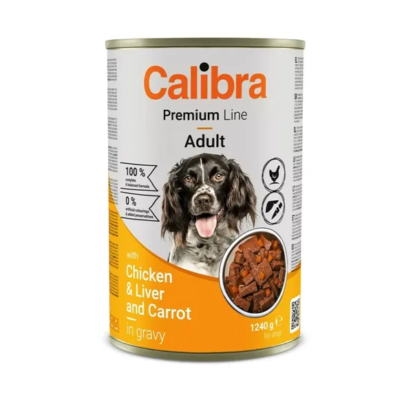 Wet food Calibra CALIBRA Premium Line Adult Chicken with liver and carrot Chicken 1,2 kg