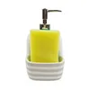 Soap Dispenser Versa Grey Ceramic Stripes 9,4 x 17,8 x 10,5 cm