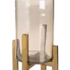 Svečturis Bronza Stikls Tērauds 10 x 10 x 18 cm