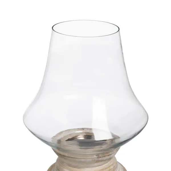 Candleholder White Wood Crystal 33 x 33 x 43 cm