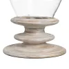Candleholder White Wood Crystal 28 x 28 x 43 cm