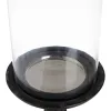 Candleholder Black Wood Crystal 18 x 18 x 47 cm