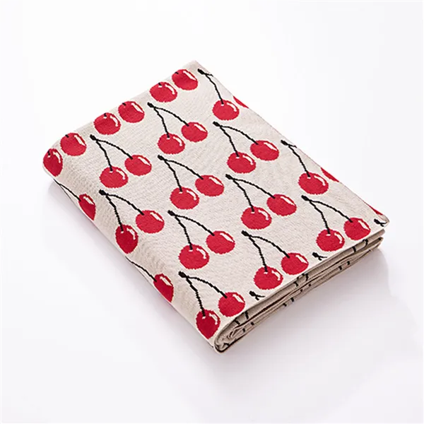 Blanket Benetton Red Beige Cherries 140 x 190 cm Acrylic