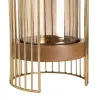 Candleholder Brown Golden Wood Crystal Steel 15 x 15 x 23 cm