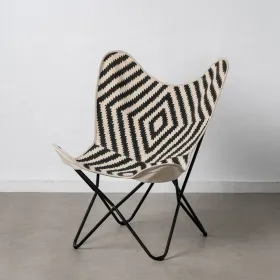 atzveltnes krēsls Balts Melns 75 x 75 x 95 cm