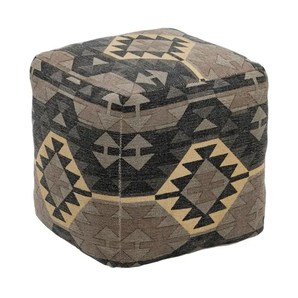 Пуф Чёрный Бежевый 45 x 45 x 45 cm