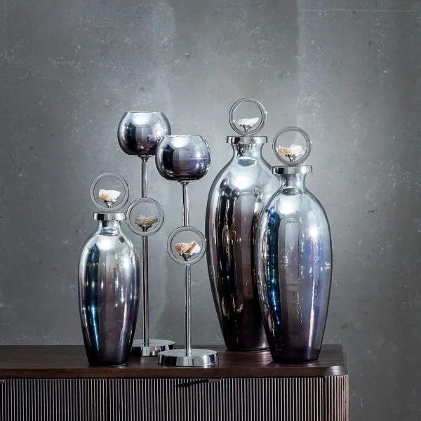Decorative bottle Silver 18 x 18 x 53 cm Decorative