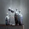 Decorative bottle Silver 16 x 16 x 48 cm Decorative