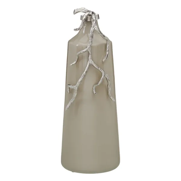 Koristepullo Beige Hopeinen 20 x 11 x 53 cm Koristeellinen