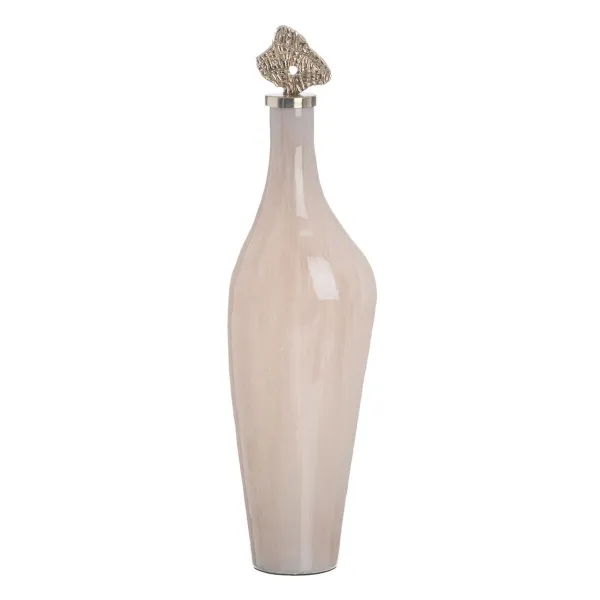 Dekoratīvs pudele Krēmkrāsa Bronza 15 x 12 x 56 cm Dekoratīvie