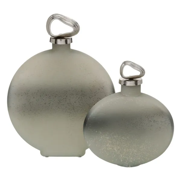 Decorative bottle Grey Silver 24 x 9 x 29 cm Decorative
