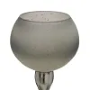 Candleholder Grey Silver Aluminium Crystal 11 x 11 x 56 cm
