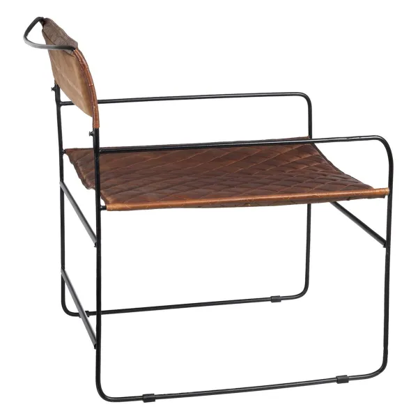 Valgomojo kėdė Ruda Juoda Oda Geležis 76 x 75 x 89 cm