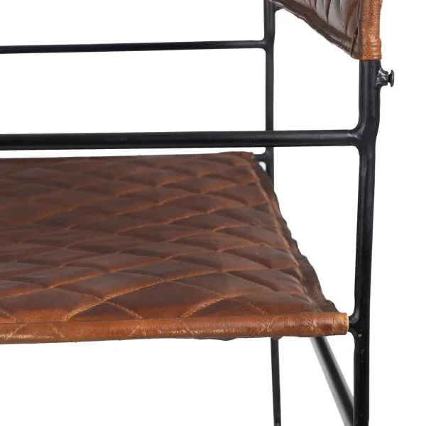 ēdamistabas krēsls Brūns Melns Āda Dzelzs 76 x 75 x 89 cm