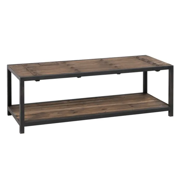 Centrinis stalas Juoda Natūralus 165 x 64 x 55 cm