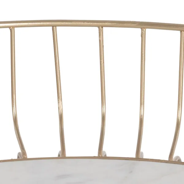 Кофейный столик Белый Позолоченный 72 x 72 x 40 cm