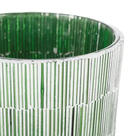 Candleholder Green Crystal Cement 10 x 10 x 13 cm