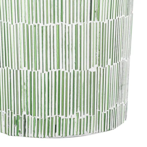 Candleholder Green Crystal Cement 10 x 10 x 13 cm