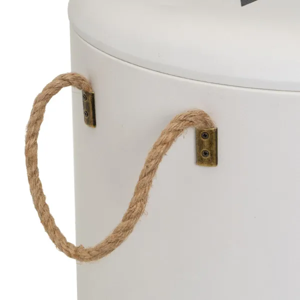Stool with storage White Black Purple 40 x 40 x 42 cm