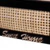 Candleholder HEARTS White Black Natural Wood Crystal Cane MDF Wood 22 x 8 x 7 cm