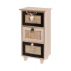 Dėžutė HEARTS Balta Juoda Natūralus Cukranendrių žirklės Plastmasinis Medžio MDF 17 x 11 x 32 cm