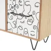 Lādīte ONE LINE Balts Melns Dabisks Koks MDF 40 x 12 x 20 cm