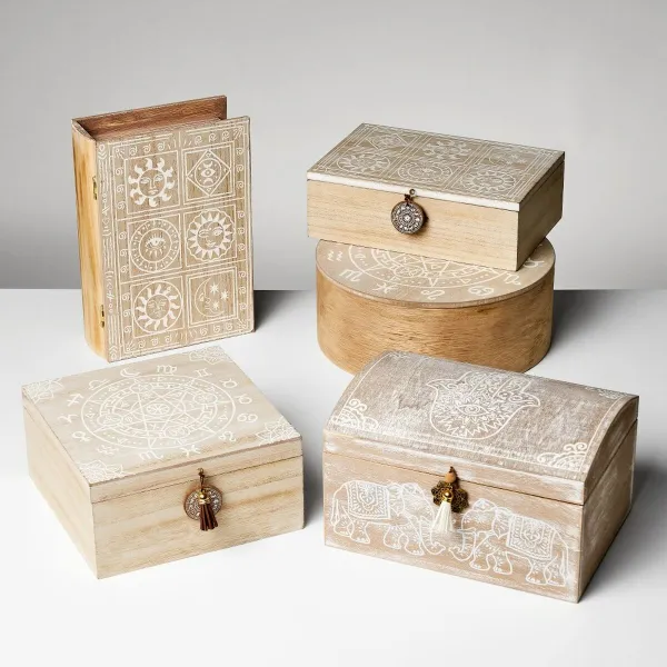 Grozs Balts Dabisks Koks MDF 20 x 20 x 10 cm