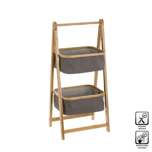 Bathroom Shelves Grey Natural 45 x 36 x 98 cm