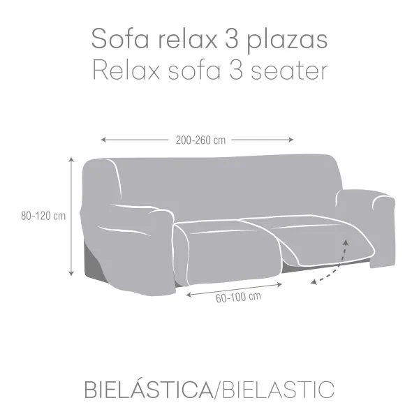 Sofa Cover Eysa ROC Light grey 70 x 120 x 260 cm