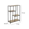 Shelves Black Natural Wood Metal Steel Laminate 77 x 33 x 114 cm