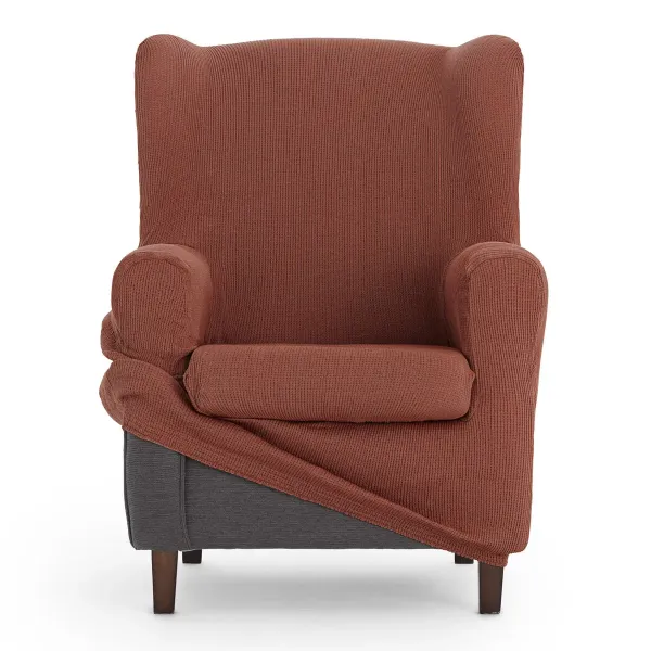 Wingback chair cover Eysa ULISES Brown 80 x 100 x 90 cm