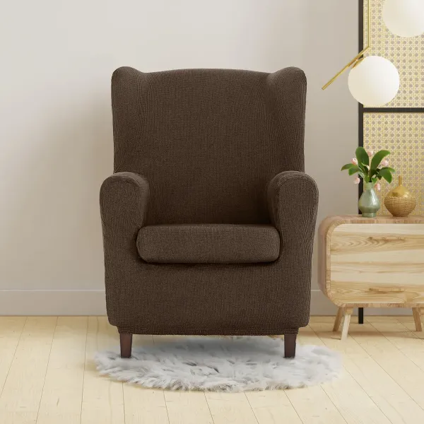 Wingback chair cover Eysa ULISES Brown 80 x 100 x 90 cm