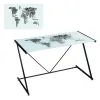 Side table COUNTRIES WORLD White Matte back 120 x 60 x 75 cm