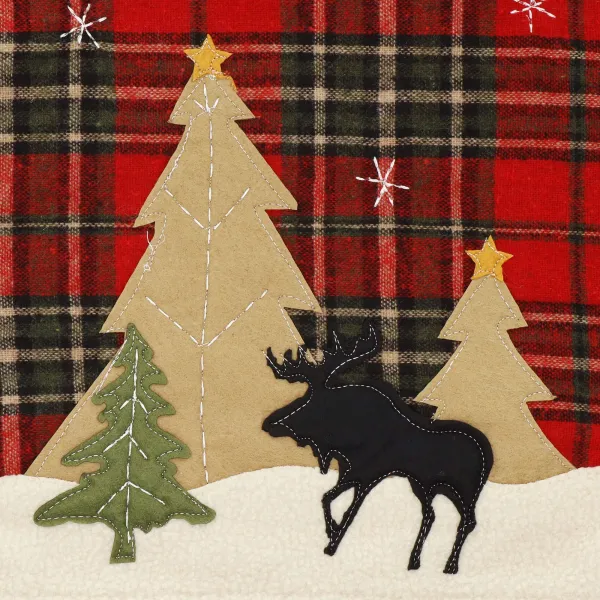 Christmas table mat 44x33cm red with reindeer