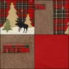 Christmas table mat 44x33cm red with reindeer