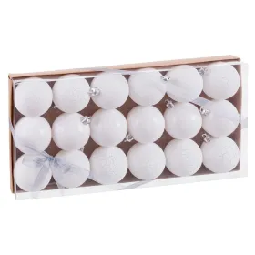 Eglītes rotājumi Balts Plastmasa Ø 6 cm (18 gb.)
